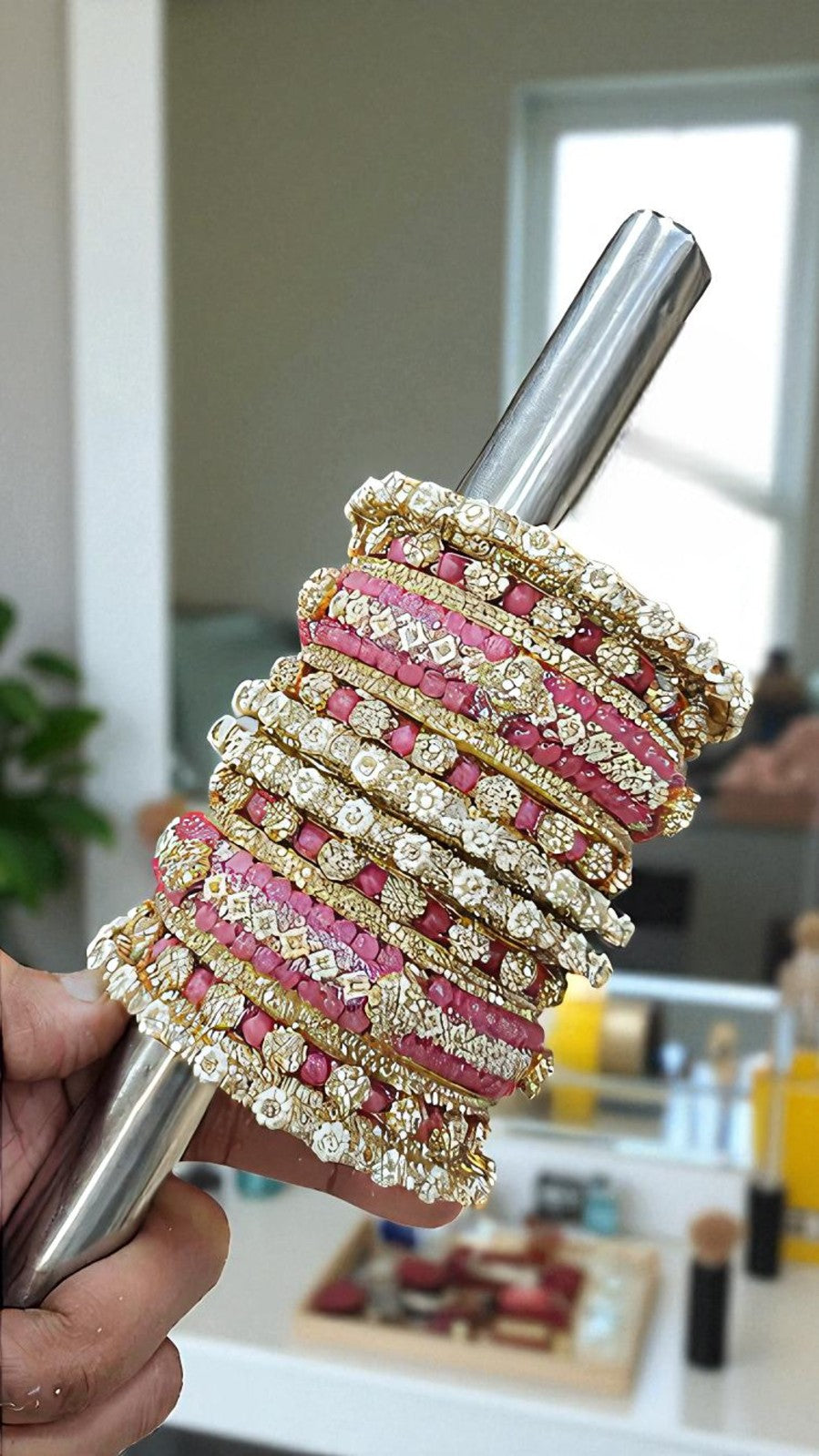 Shadow Gold Stone Bangles Set | Colorful Full Betki Bangles for Women | Traditional Indian Jewelry