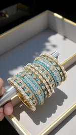 Shadow Gold Stone Bangles Set | Colorful Full Betki Bangles for Women | Traditional Indian Jewelry