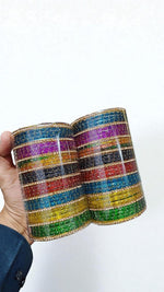Banarasi Multi Gold Drop Stone Bangles Set | 2 Hand Sets with 8 Color Variations | Traditional Indian Jewelry