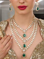 Green CZ Bridal Necklace Earrings Bollywod Jewelry Set, Green Bridal jewelry, Bridal AD Jewelry, Indian jewelry Set, Necklace Earrings Set