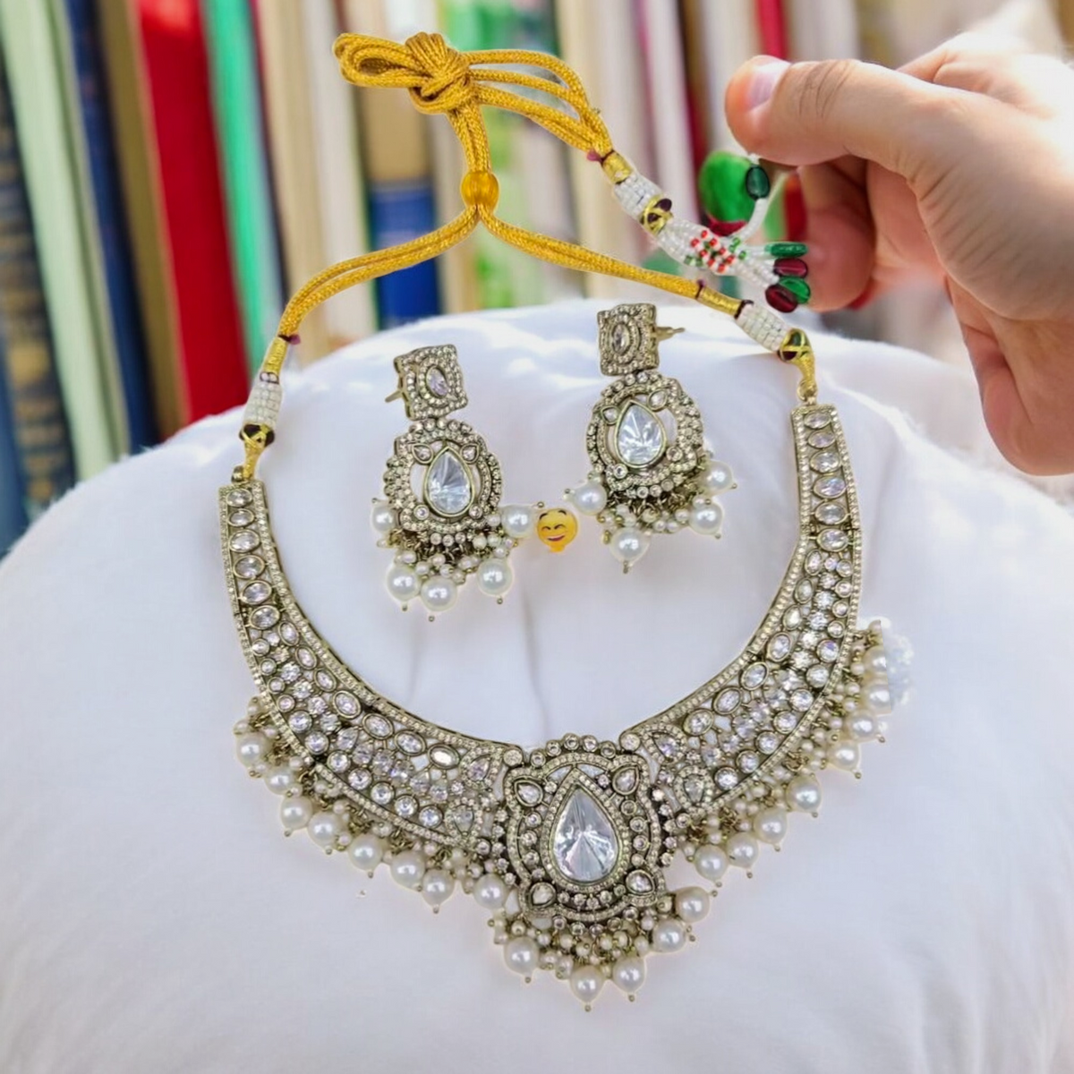 Premium Designed AD Wedding Necklace Jewellery Set, Premium AD Necklace Earrings, Premium CZ Earrings Set, Premium Indian AD Jewellery, Premium Bridal Necklace Earrings Set, Premium CZ Pakistani Jewelry