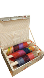 Beautiful 12-Color Floral Glass Bangle Set – Vibrant Traditional Elegance