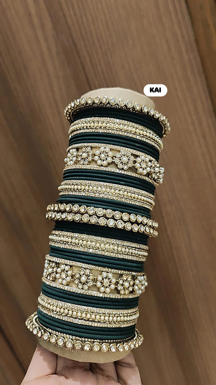 Royal Purple Bridal Stone & Pearl Bangle Set – Elegant Wedding Collection