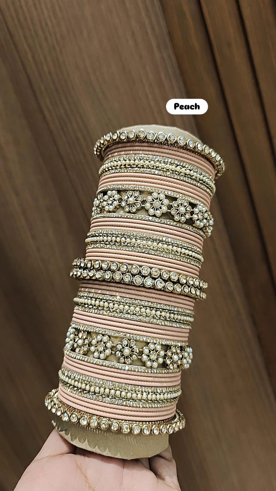 Royal Purple Bridal Stone & Pearl Bangle Set – Elegant Wedding Collection