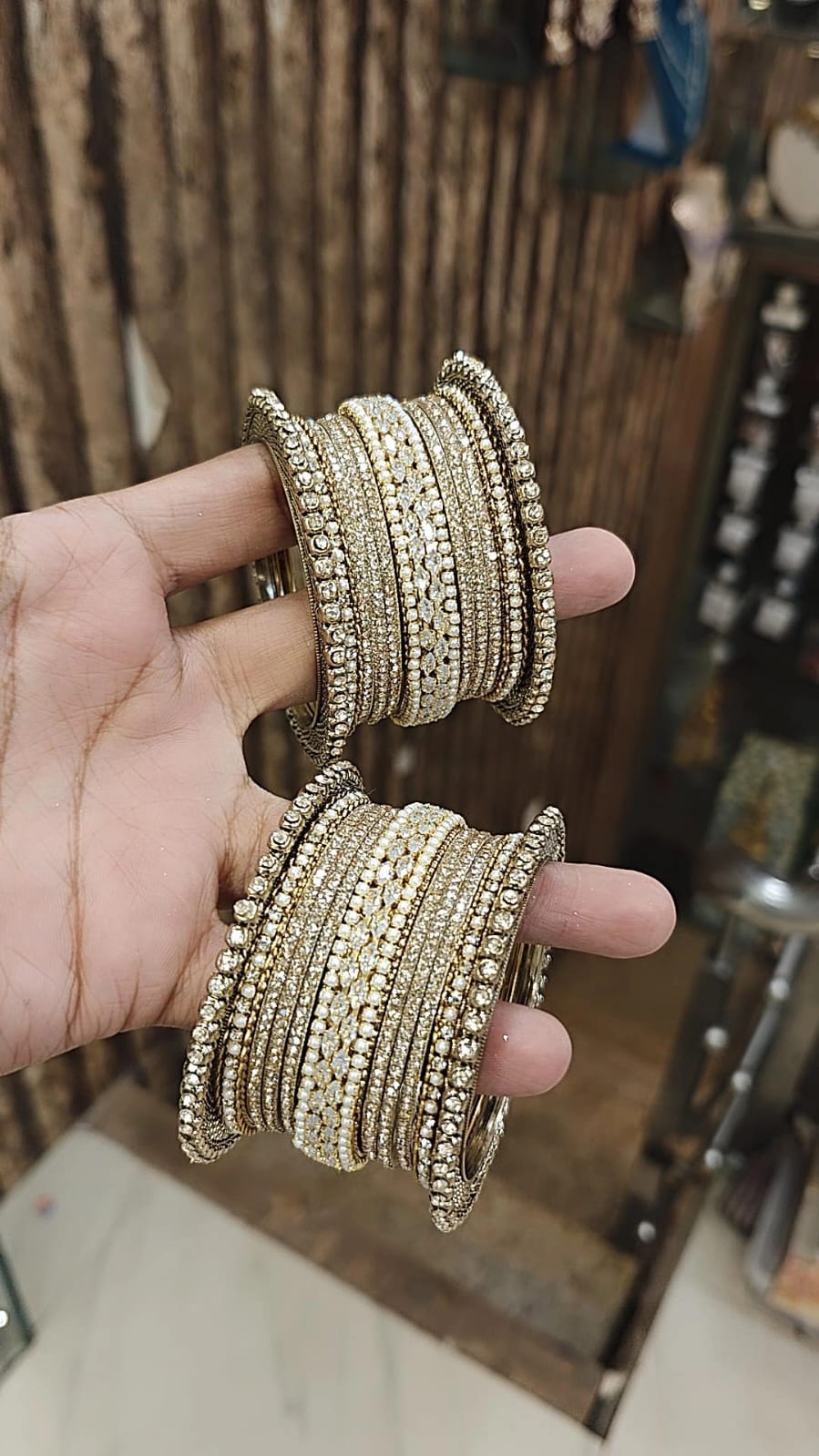 AD Shadow Stone Bangles Set – Elegant Sparkle for Every Occasion