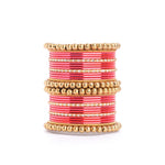 Traditional Indian Bangle Set with Antique Kadas – Elegant Bridal Jewelry for Women - Libasaa.com