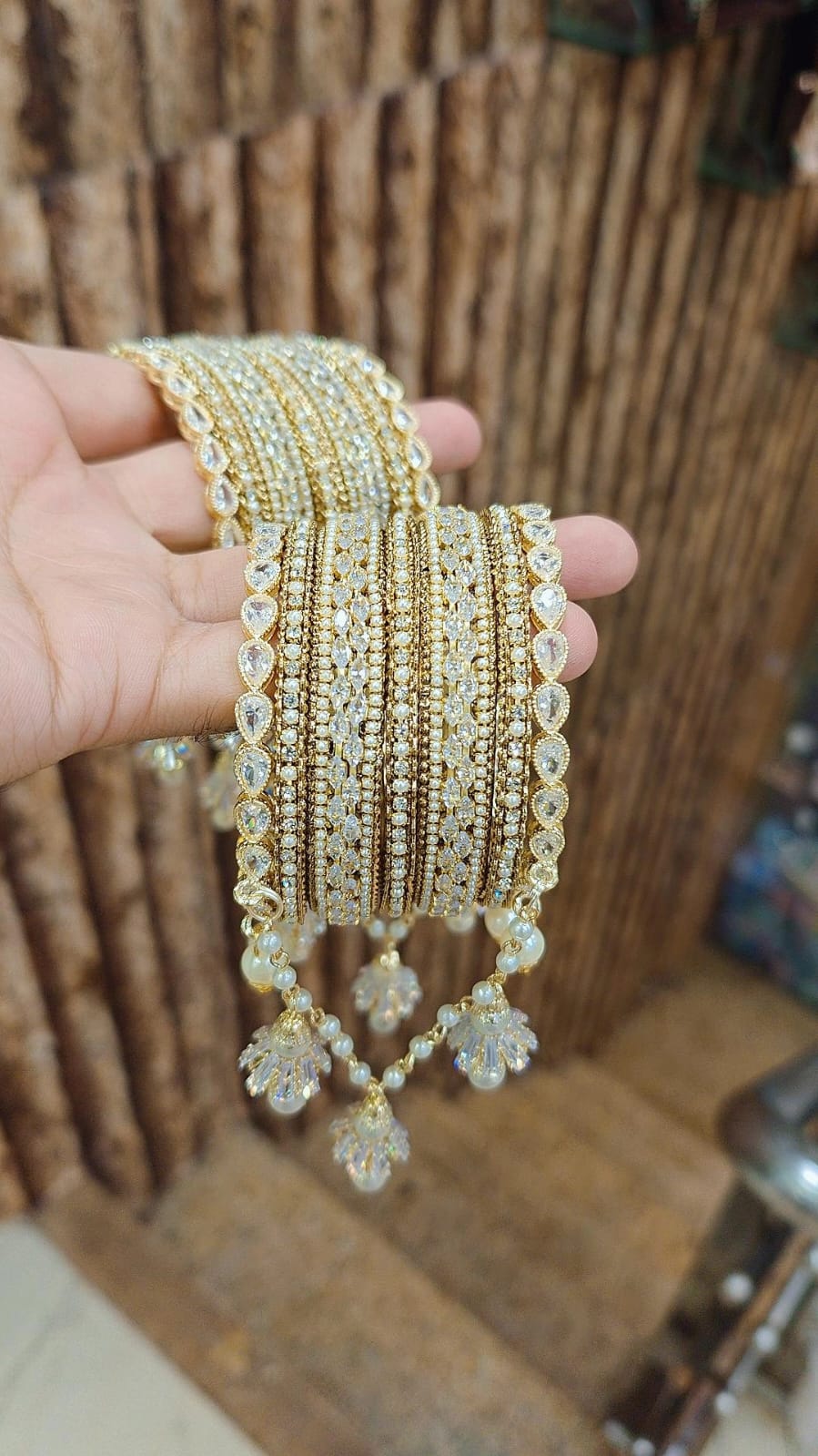 Premium AD Stone Jhumar Bangle Set – Perfect for Wedding Glamour 💍