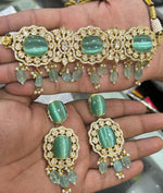 Pakistani CZ Choker Earrings AD Jewelry Set, Pakistani AD Jewelry, AD Jewelry, Cz Necklace Set, CZ earrings, Woman AD Choker, Bridal AD Earrings, Celebrity AD Choker, Celebrity AD Earrings Set, Celebrity CZ Jewellery Set