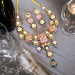 Bollywood Celeb Meenakari CZ Earrings Jewelry, Celeb AD Necklace, Celeb CZ Earrings Set, Celeb AD Jewellery Set