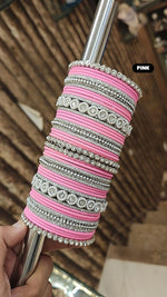 Elegant Moti Silver Stone Diamond Bangles – Timeless Grace for Every Occasion