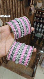 Elegant Moti Silver Stone Diamond Bangles – Timeless Grace for Every Occasion - Libasaa.com