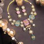 Bollywood Celeb Meenakari CZ Earrings Jewelry, Celeb AD Necklace, Celeb CZ Earrings Set, Celeb AD Jewellery Set