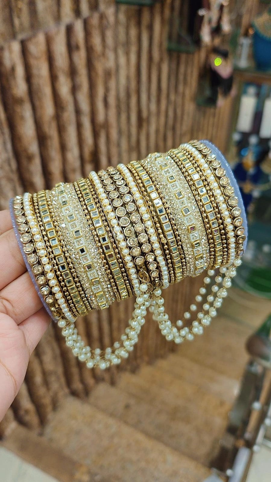 Indian Copper Kundan Jalar Moti Stone Bridal Bangle Set | Premium Indian Jewellery | Traditional Indian Bangles Set for Weddings