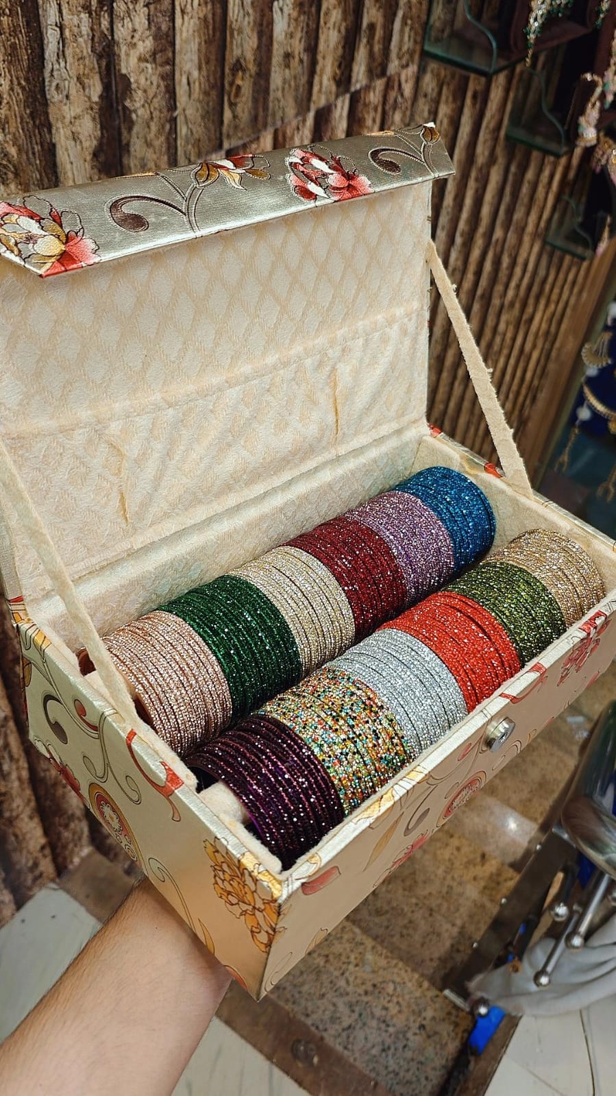 Rain drop Bangles Indian Glass Stone Combo Box | Indian Jewelry | 12 Colours Combo Glass Bangles Set