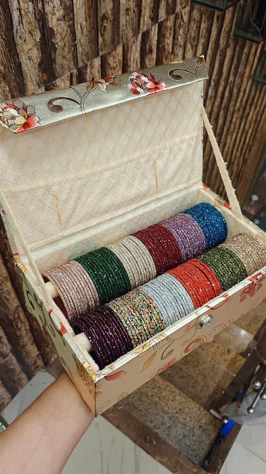 Rain drop Bangles Indian Glass Stone Combo Box | Indian Jewelry | 12 Colours Combo Glass Bangles Set