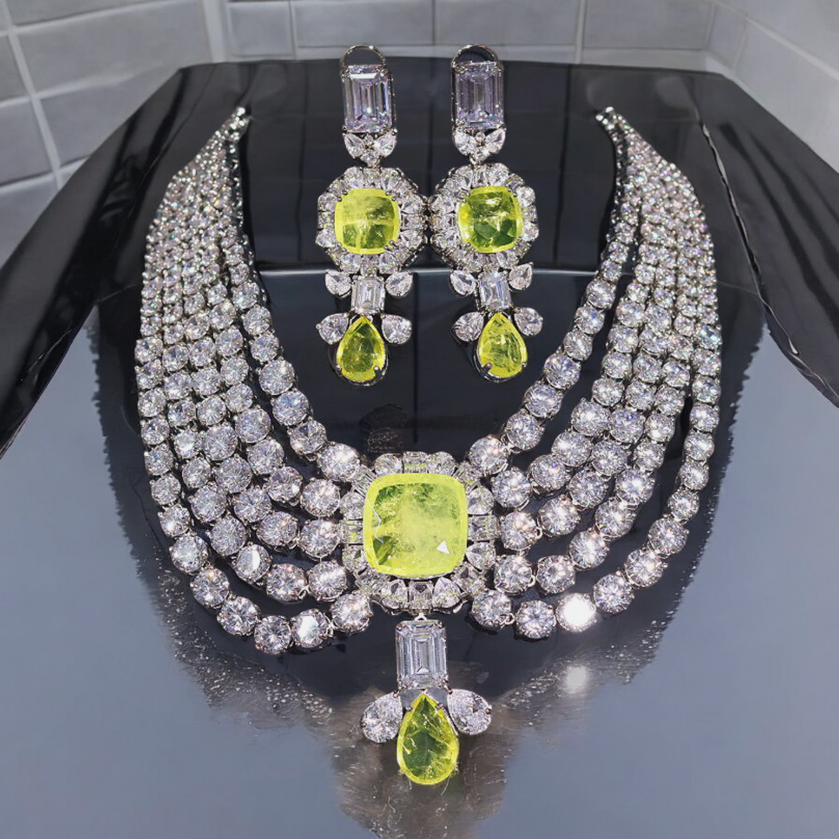 AD Layers Indian Necklace Jewelry Set