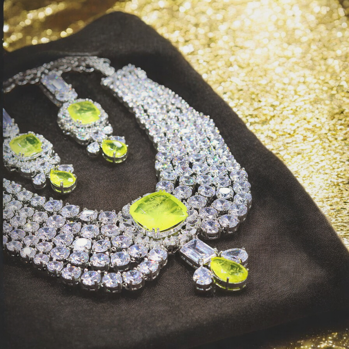 AD Layers Indian Necklace Jewelry Set