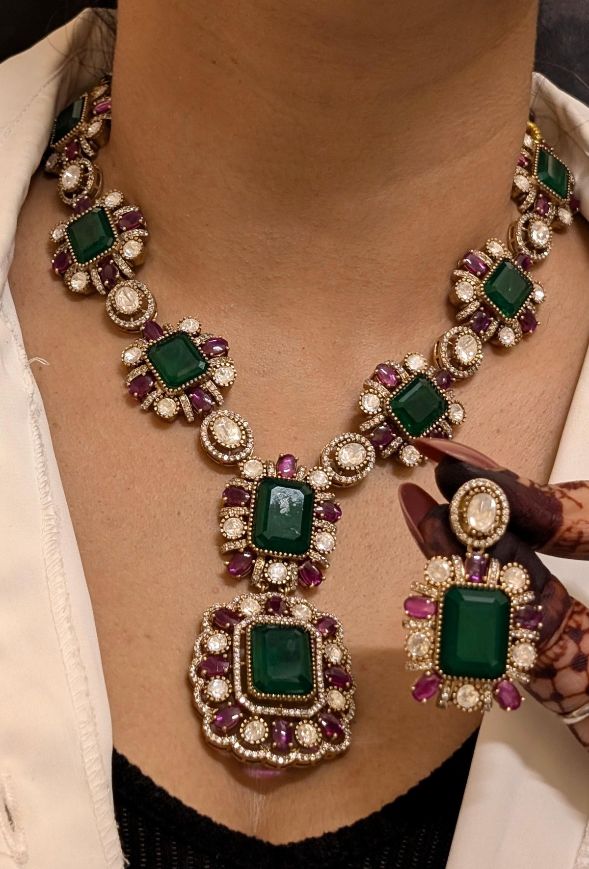 Sparkling Polki Bridal Necklace Earrings Set, Indian Polki Jewelry Set, Pakistani Polki Set, Bollywood Polki Necklace Set, Celeb Polki Jewellery, Celeb Polki Necklace Earrings Set, Bridal Polki Earrings Set