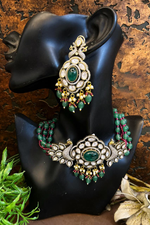 Indian Peacock Polki Meenakari Choker Jewelry Set, Meenakari Polki Choker Earrings Set, Polki Necklace Earrings Set, Polki Peacock Necklace Set