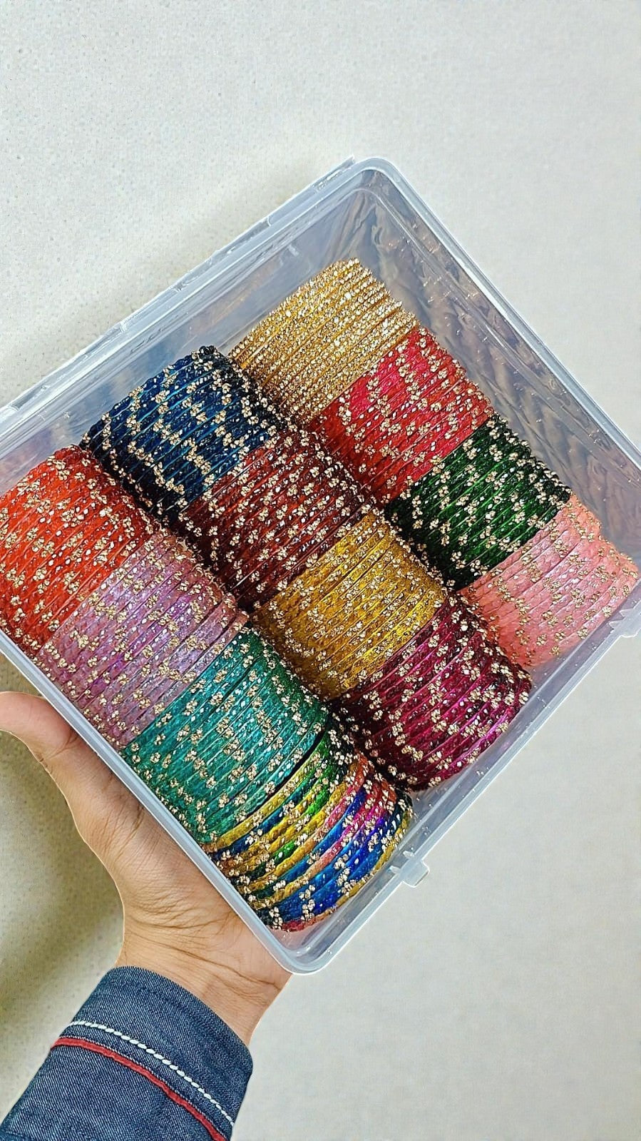 Indian Bangles Set Glass Combo Box (12 Colours) Traditional Bangle Bunch | Libasaa