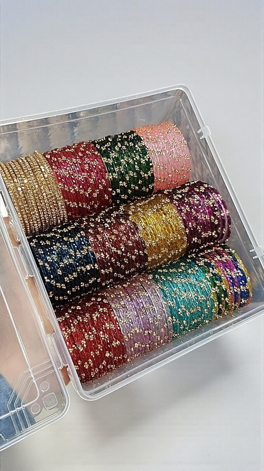 Indian Bangles Set Glass Combo Box (12 Colours) Traditional Bangle Bunch | Libasaa