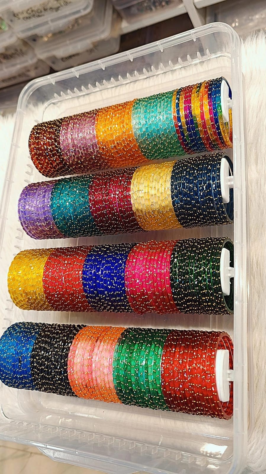 Rain drop Bangles Glass Combo Box – 20 Colors Indian Bangles Set | Traditional Indian Jewellery Bangle Set