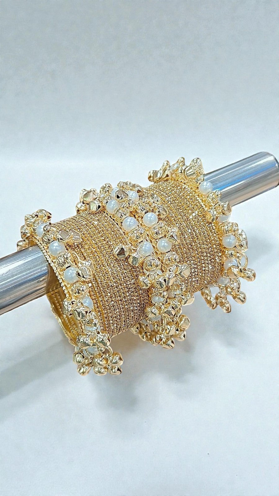 Kashmiri Ghungru Moti Bangles Set | Stone Bangle Set | Traditional Indian Jewellery Bangles Set
