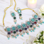 Dazzling Stunning Indian Polki Necklace Earrings Set, Indian Polki Necklace Set, Polki Necklace, Polki Earrings, Polki Necklace Earrings