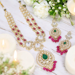 Timeless Elegance Polki Necklace Set, Bollywood Jewelry Set, Indian Polki Jewelry, Indian Jewellery Set, Wedding Necklace Set, Celebrity Polki Jewellery, Bridal Polki Set