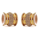 Pink & Gold Bridal Bangles Set for Women Traditional Kundan Stone Studded Wedding Chooda Set of 2 Colored Chakri Shining Bangle Set Festive & Party Wear Jewellery