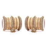 Bridal Bangles Set Jhumki Bangle Set Studded with Pearls Gold Plated Set Of 2 Traditional Wedding Chooda Set & Festive Jewellery for Women