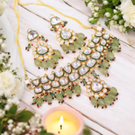 Handmade Traditional Polki Choker Teardrop Earrrings Set, Indian Teardop Jewellery, Polki Jewellery Set, Polki Necklace Set, Pakistani Polki Choker