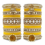 Designer Mirror & Velvet Bridal Bangle Set with Jhumki | Traditional Indian Wedding Chuda Set for Women