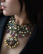 Sabyasachi Premium Polki Kundan Necklace Set, Bridal Necklace Set, Indian Bridal Jewelry