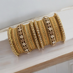 Traditional Antique Golden Pearl Bangle Set, Ethnic Bangles, Pakistani Bangles Set