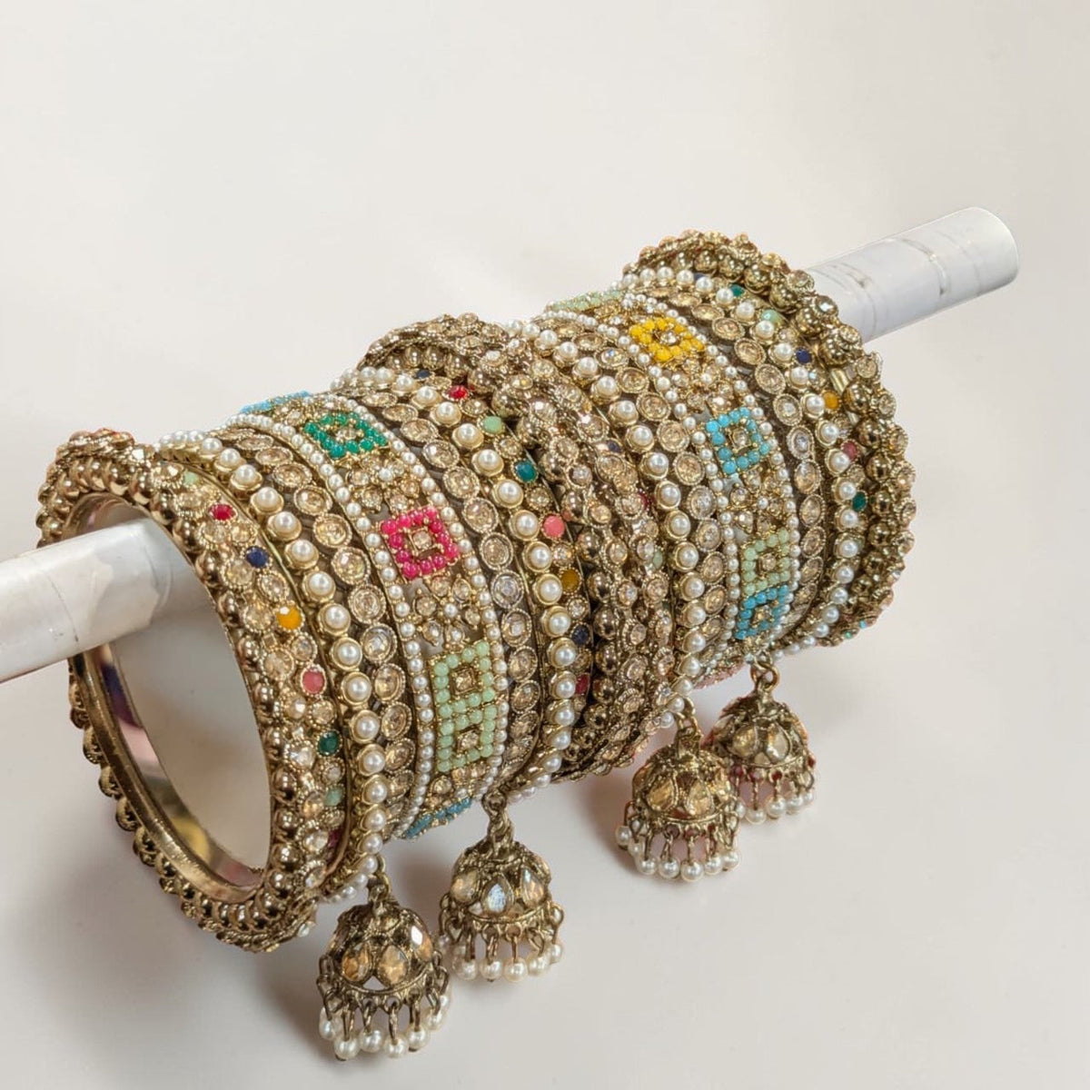 New Copper Multi Bangles Set with Jhumki Traditional Indian Ethnic Jewellery for Women Wedding & Festive Wear