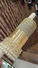 Kashmiri Love Combo Box Bangles Set | Moti Kada, Ghungroo Bangles, Kundan & Golden Shadow Bangles | 2 Dozen Steel Metal Bangles | Bridal & Festive Jewellery Set