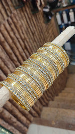 Kundan Steel Bangles Set | 8 Kundan Bangles, 12 Stone Bangles & 2 Dozen Steel Bangles | Bridal & Festive Jewellery Combo for Women