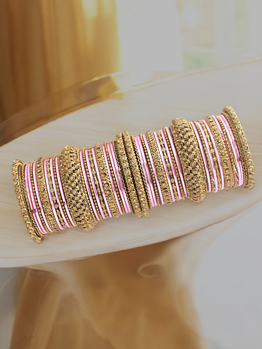 Gold Plated Festive Celebrity Inspired Bangles Chura Set, Gold Plated Bangles Set, Indian Chura Set