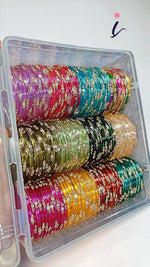 Glass Tikki Jelly Bangles Combo Set (12 Dozen, 12 Colours Box) | Premium Indian Traditional Bangles Collection for Women Indian Bangles Set & Jewelry