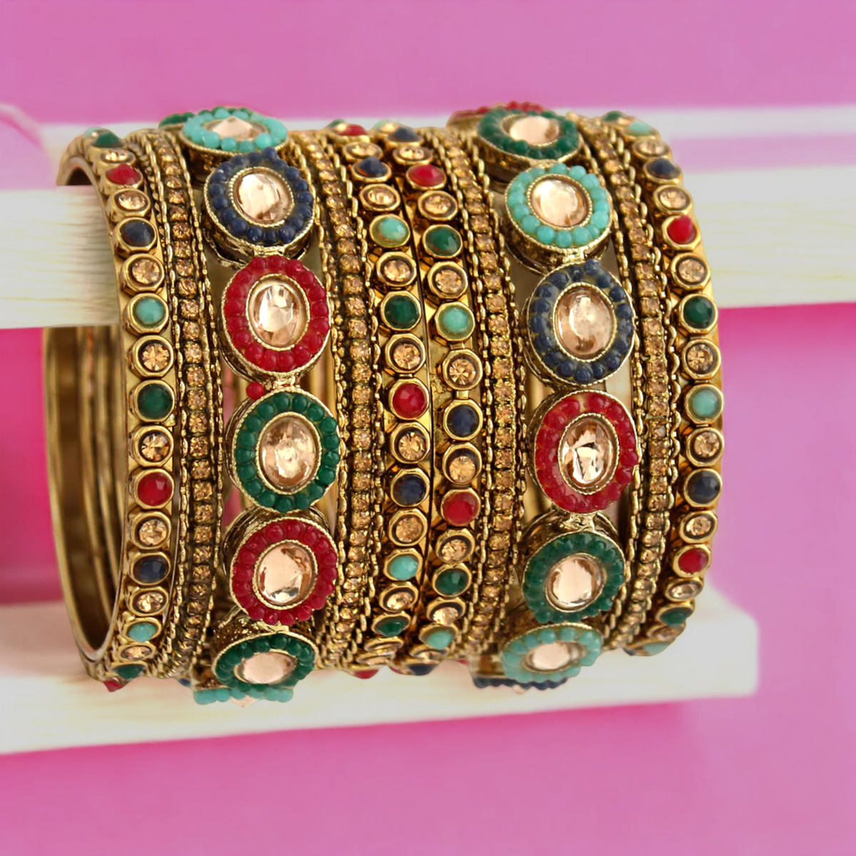 Mirrored Kundan Engagement Chura Bangles Jewellery, Bollywood Bangles Jewellery Set, Celebrity Jewelry, Rajsthani Chura Jewelry, Kundan Chura Jewellery Set, Kundan Bangles Set