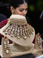 Regal Multi Stone Polki Choker Jewellery Set, Kundan Choker Set, Indian Bollywood Jewelry Set, Kundan Necklace Set, Indian Wedding