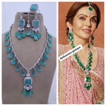 Nita Ambani Inspired Necklace Earrings Maangtika Set