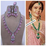 Nita Ambani Inspired Necklace Earrings Maangtika Set