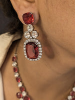 Sparkling Crystals Statement Necklace Jewelry Set, Polki Statement Necklace Set, Wedding Polki Necklace, Indian Jewellery Set, Celebrity Jewelry Set, Bollywood Polki Necklace Set