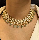 Golden Mehndi Choker Floral Earrings Jewellery Set, Mehndi Choker Set, Wedding Jewellery Set, Celebrity Jewellery Set