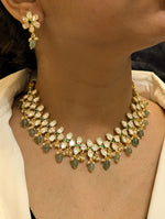 Golden Mehndi Choker Floral Earrings Jewellery Set, Mehndi Choker Set, Wedding Jewellery Set, Celebrity Jewellery Set