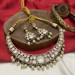 Royal Polki Detailing Choker Bridal Jewelry, Royal Polki Jewelry, Polki Bridal Choker, Polki Earrings Set, Indian Polki Jewellery, Celebrity Polki Choker Set, Bollywood Jewellery Set