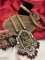 Traditional Red Polki Temple Necklace Jhumki Set, Polki Temple Jewelry, Temple Necklace Set, Red Polki Jewellery, Celebrity Inspired Polki Set, Indian Temple Jewellery Set, Bridal Jhumki Set