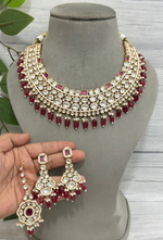 Indian Wedding Necklace Earrings Mangtika Set, Ethnic Necklace Set, Pakistani Jewellery, Bridal Necklace Set, Bollywood Jewelry Set